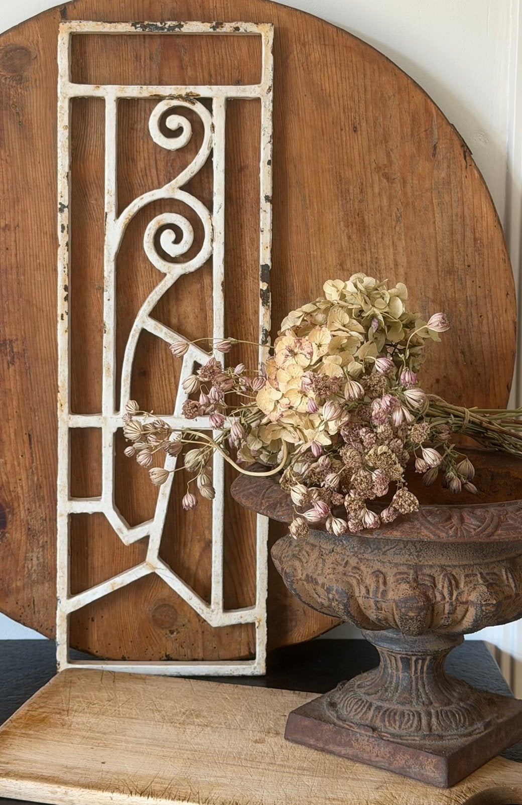 Brocante oud gietijzeren raamrooster / deurrooster 18 x 55,5, Ophalen of Verzenden