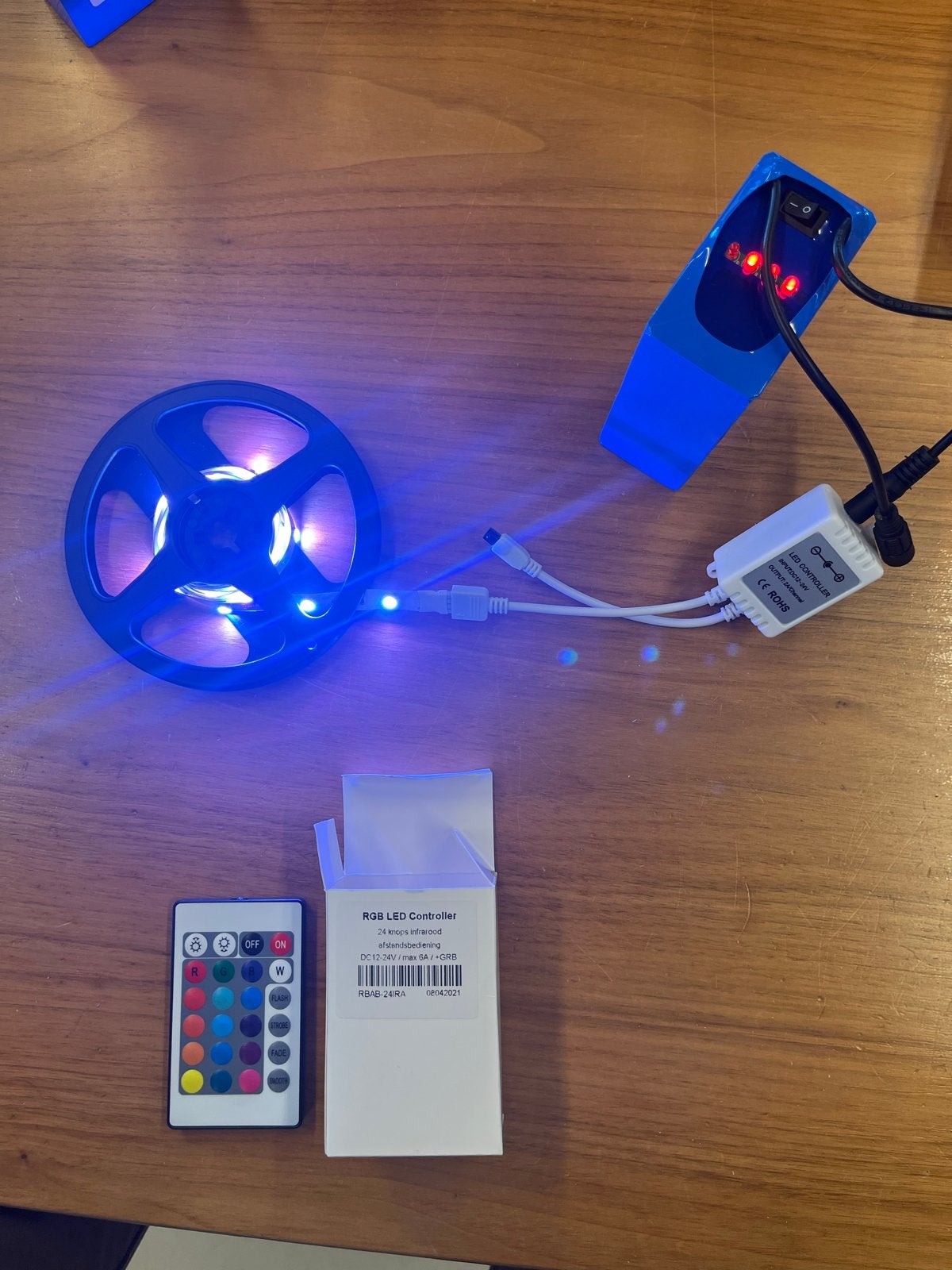 Set van 7 RGB LED strips met afstandsbediening, Ophalen, Overige merken, Meerkleurig, Nieuw