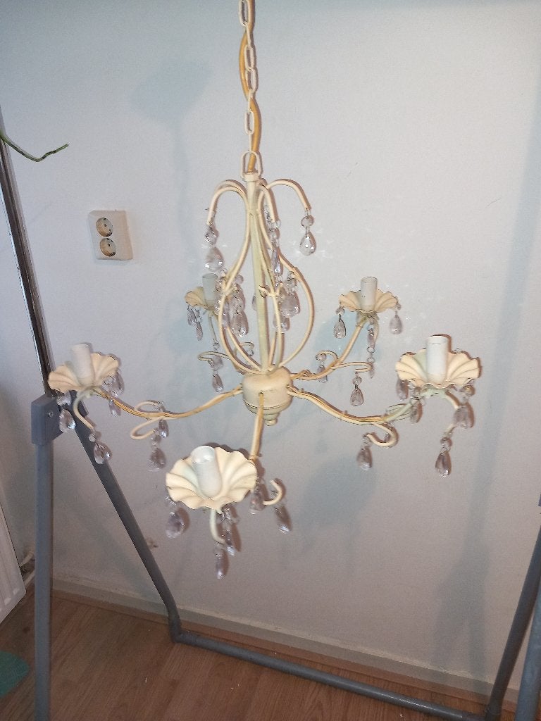 Hele mooie kroonluchter, Huis en Inrichting, Lampen | Kroonluchters, Ophalen of Verzenden, Zo goed als nieuw, Glas