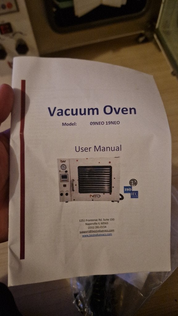 Vacuüm oven, Ophalen, Nieuw