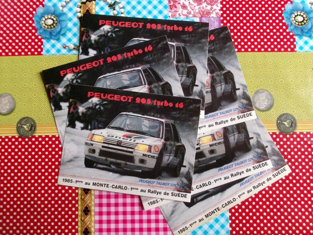 Peugeot 205 Turbo 16 -  stickers (5 stuks) uit 1985, Ophalen of Verzenden