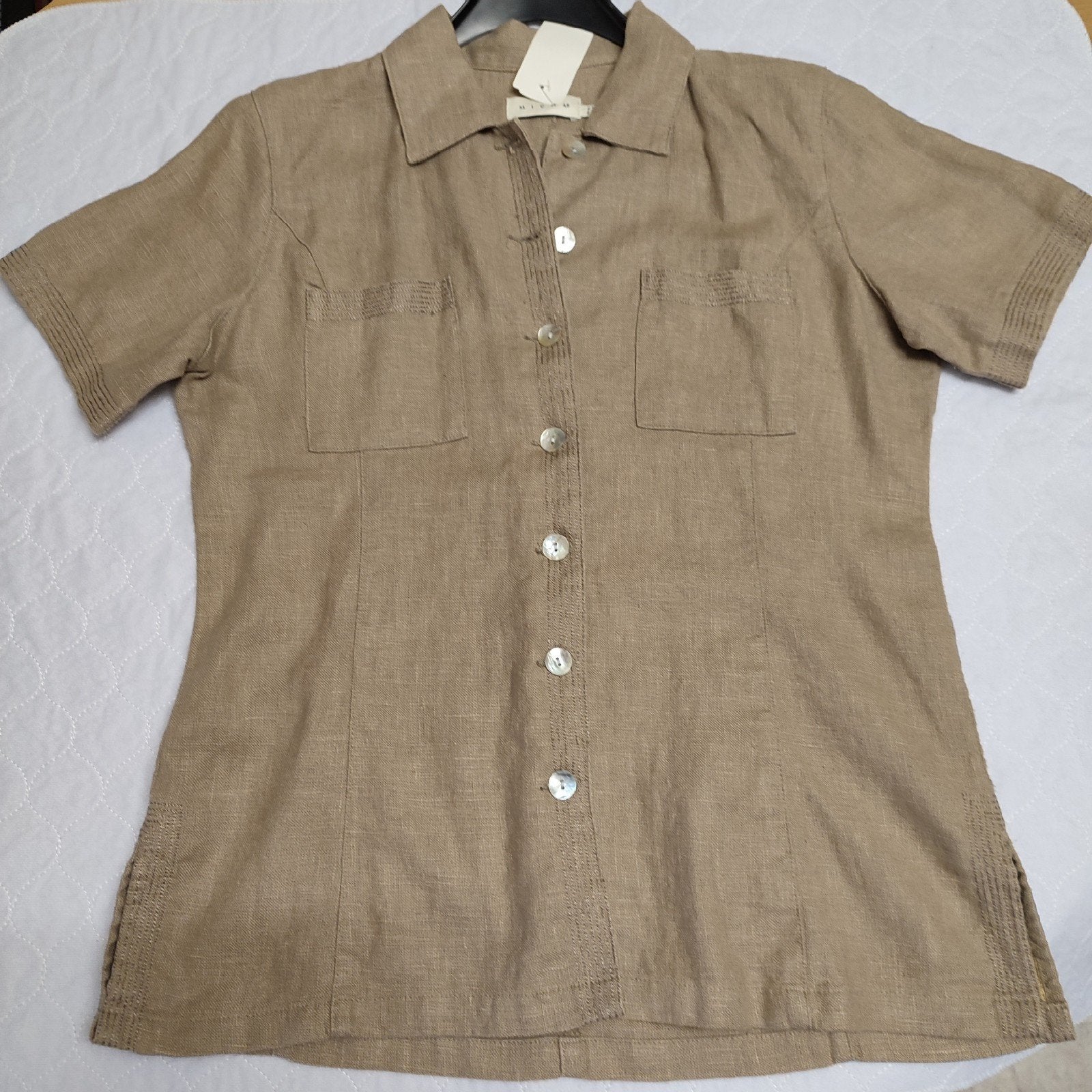 Tweedelige set blouse en rok, merk Micha, 42/44, kleur taupe, Kleding | Dames, Overige kleuren, Maat 42/44 (L), Nieuw, Ophalen of Verzenden