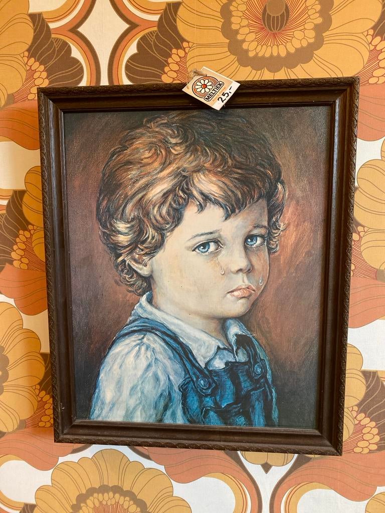 Vintage Schilderij 'Huilend Jongetje' - Klassiek Kunstwerk, Ophalen