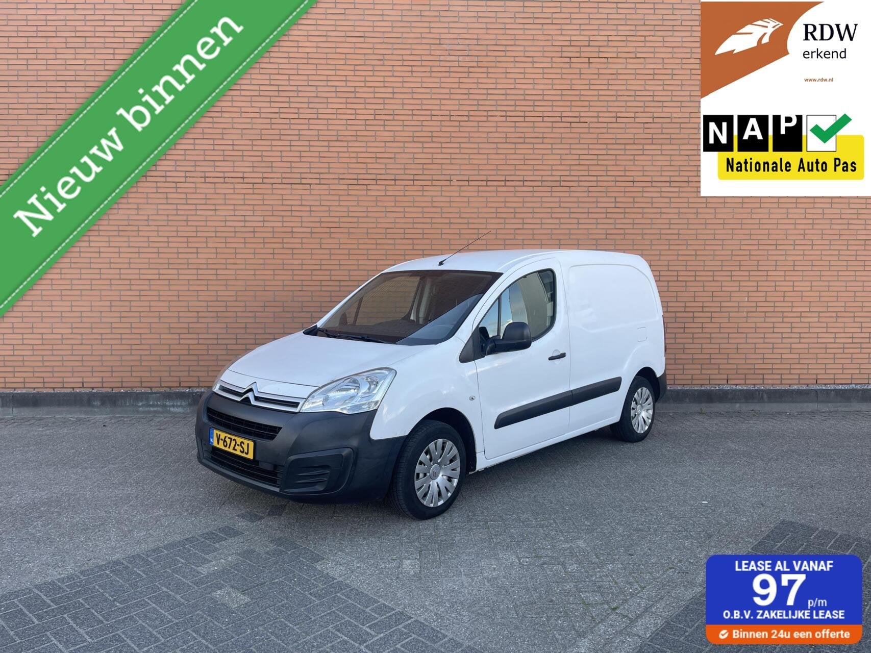 Citroen Berlingo 1.6 BlueHDI 2018 EURO 6 | DBRIEM VV | MARGE, 4 cilinders, Citroën, Origineel Nederlands, Bedrijf