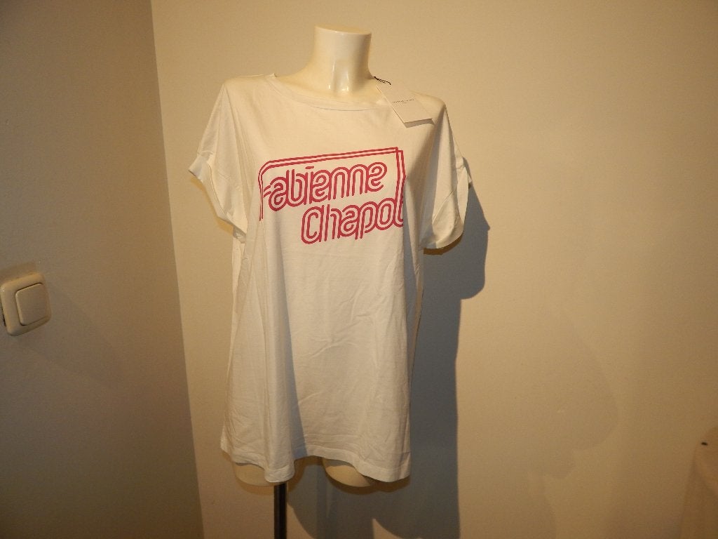 Fabienne Chapot shirt leuke roze merk druk voorkant Nieuw XL