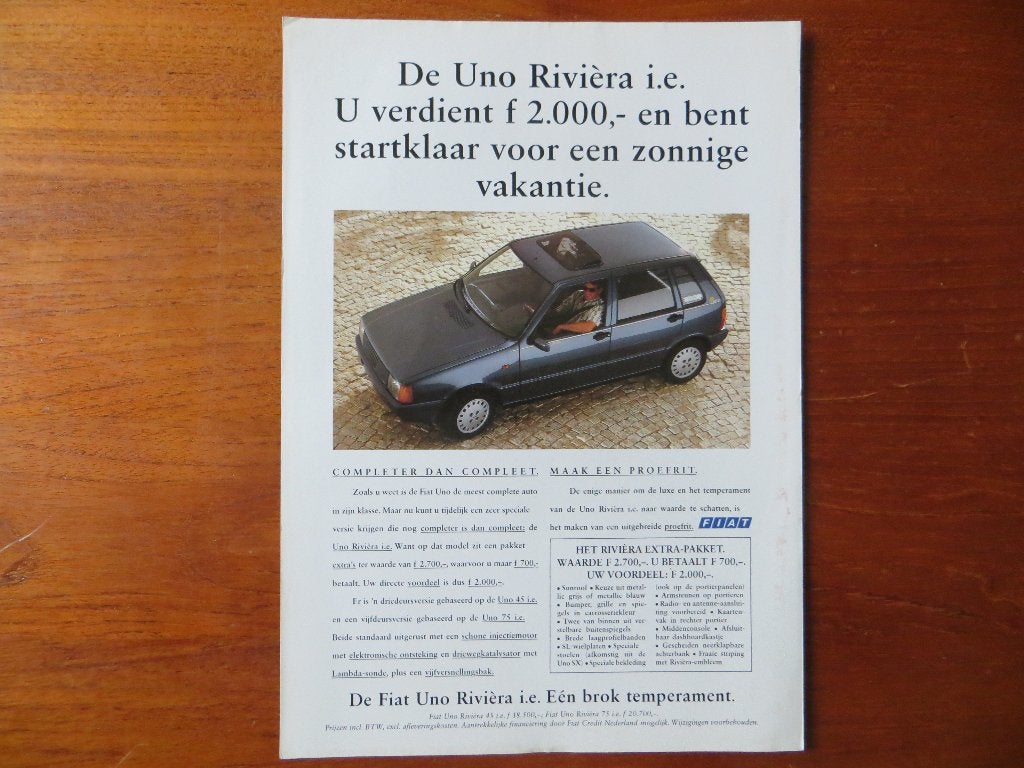 Fiat Uno Rivièra, Ophalen of Verzenden, Nieuw, Overige merken