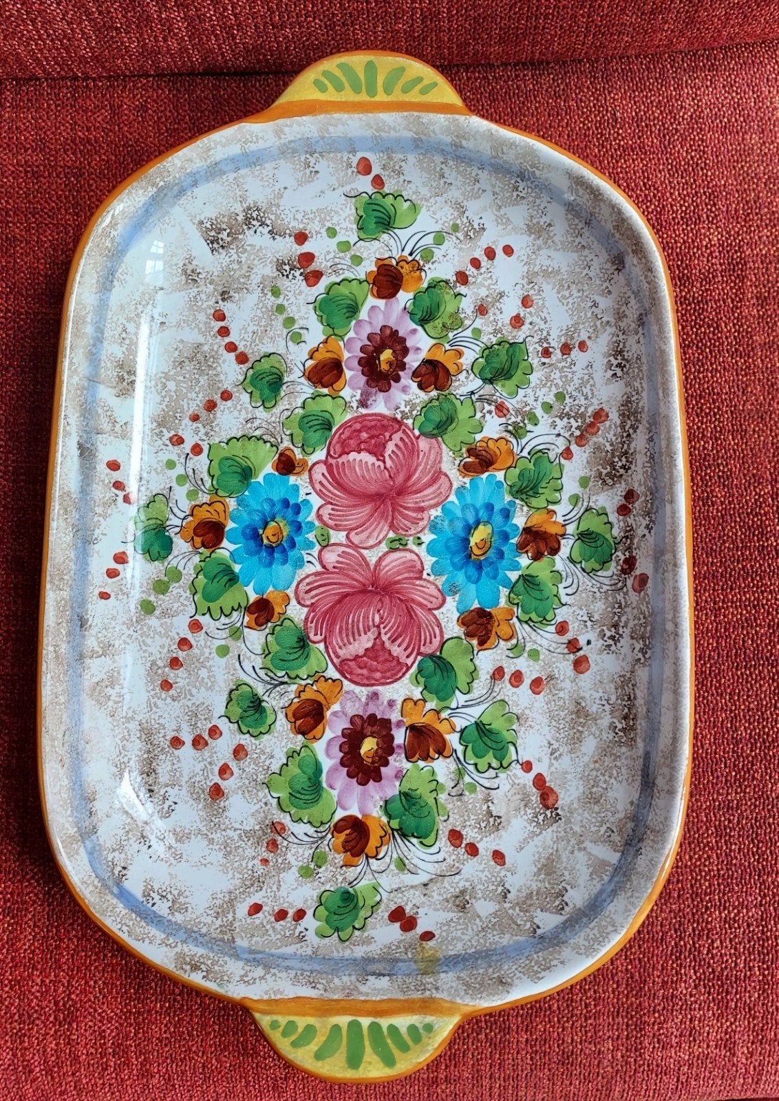 Italiaanse Deruta Majolica Serveerschaal – Handbeschilderd, Ophalen of Verzenden