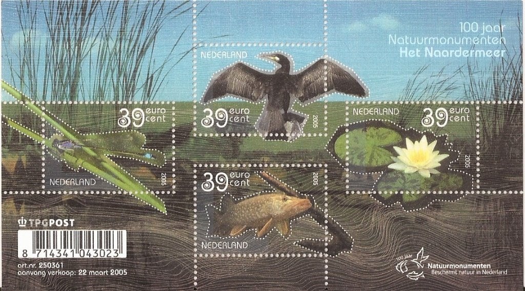 Nederland 2005 100 jaar Natuurmonumenten Naardermeer Velletj, Ophalen of Verzenden, Na 1940, Postfris