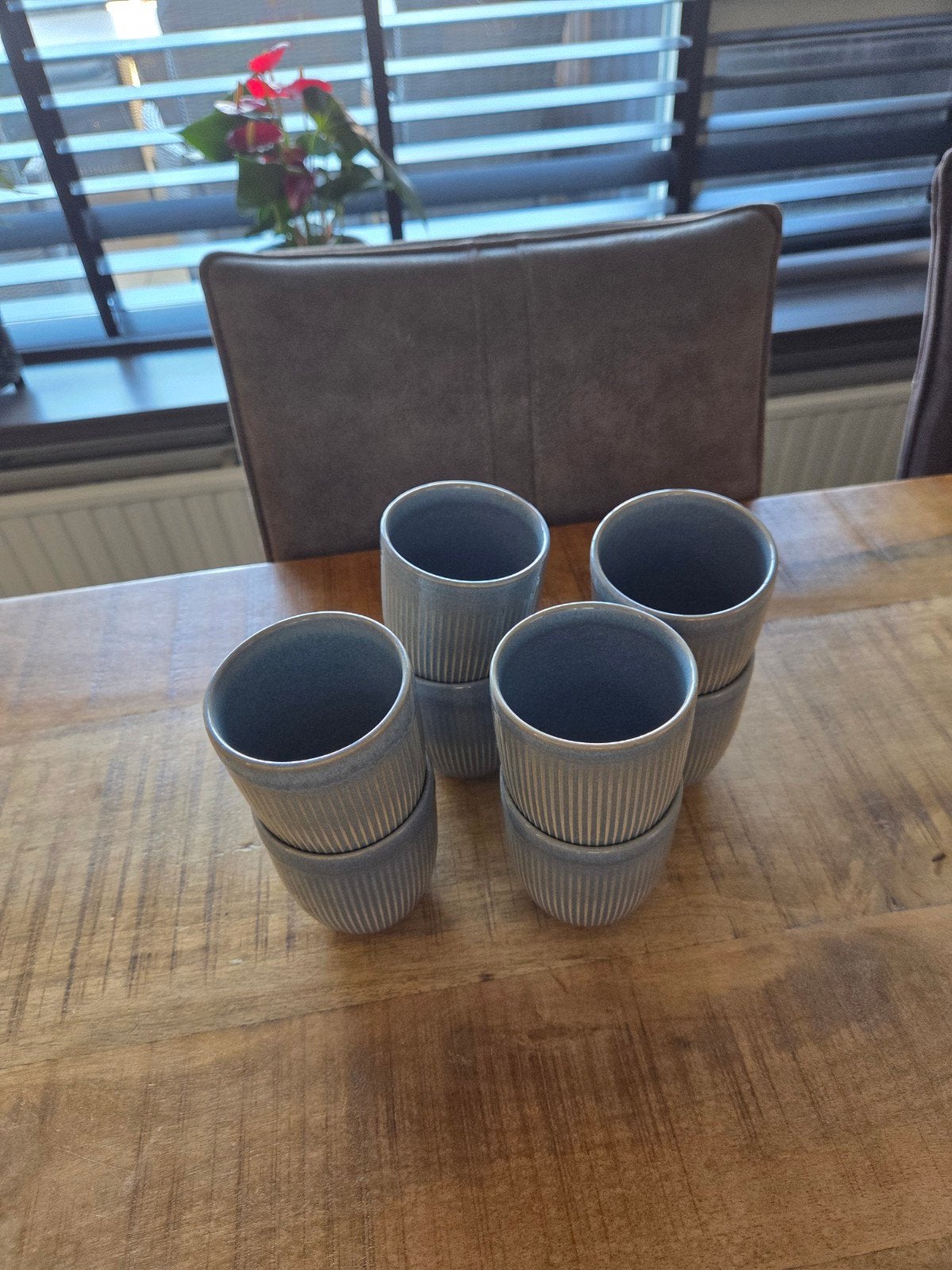 royal kempen begeer 8 stuks dusty blue blauw nieuw mok vkb, Overige materialen, Nieuw, Ophalen of Verzenden, Bord(en)