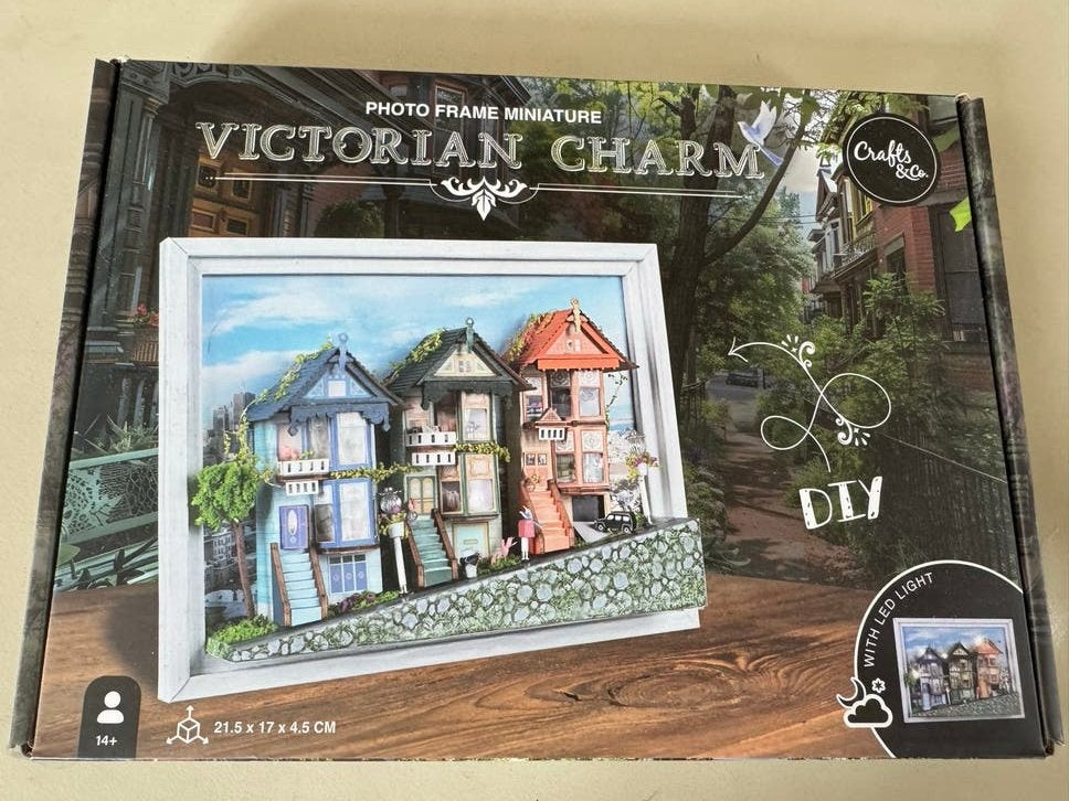 DIY Victoriaans Charmant Miniatuurhuisje met LED-licht, Handgemaakt, Gebouwen, Nieuw, Meerkleurig