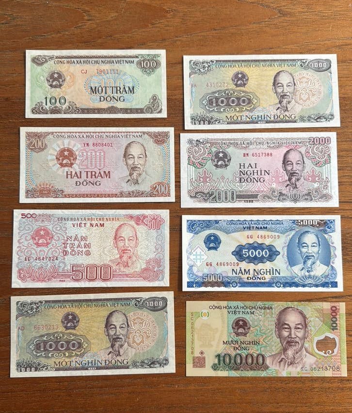 Set Vietnamese Dong bankbiljetten (8 stuks UNC), Ophalen of Verzenden, Zuidoost-Azië, Setje