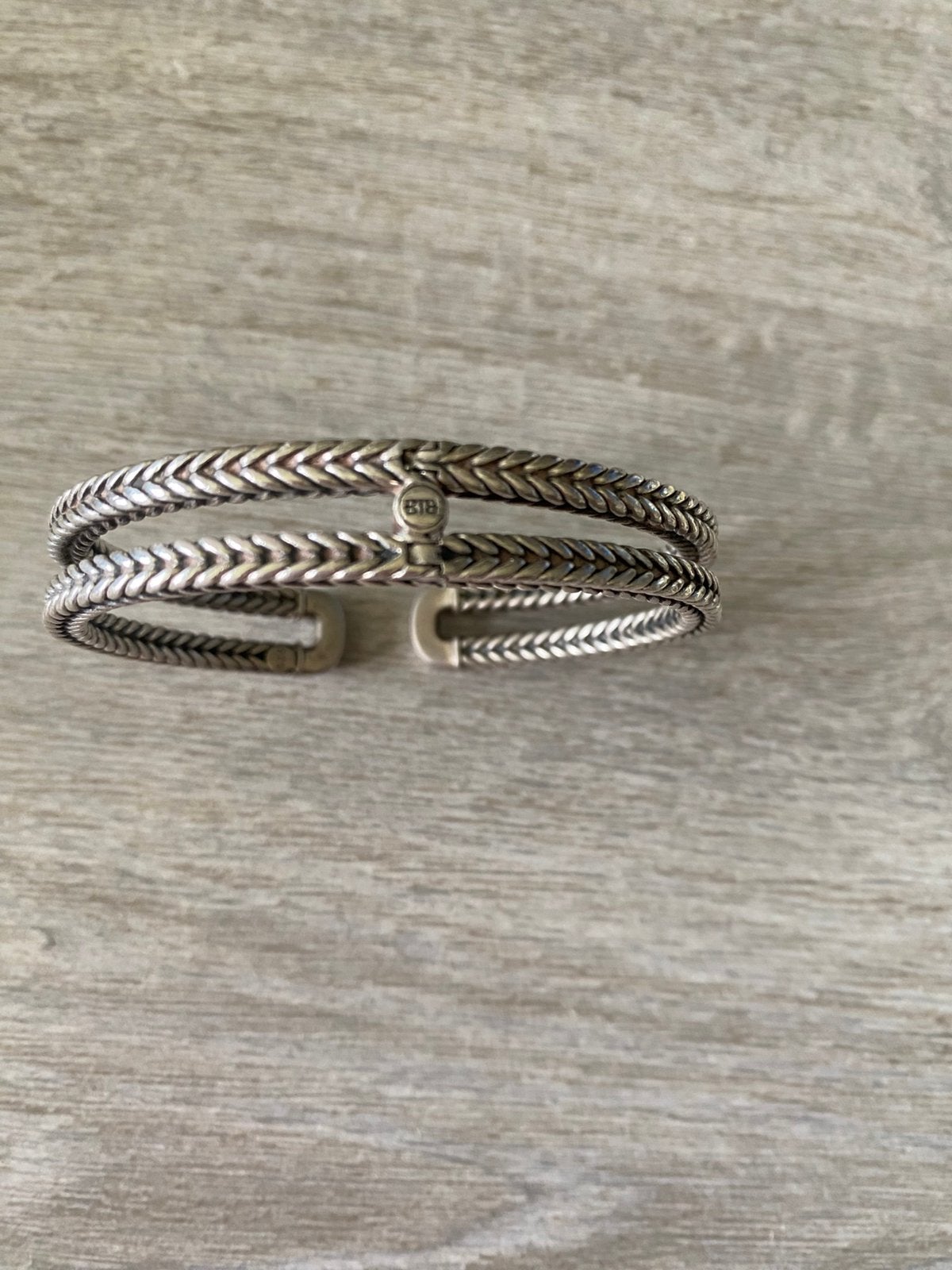 Buddha to buddha cuff bangle barbara E, Ophalen of Verzenden, Zo goed als nieuw, Zilver