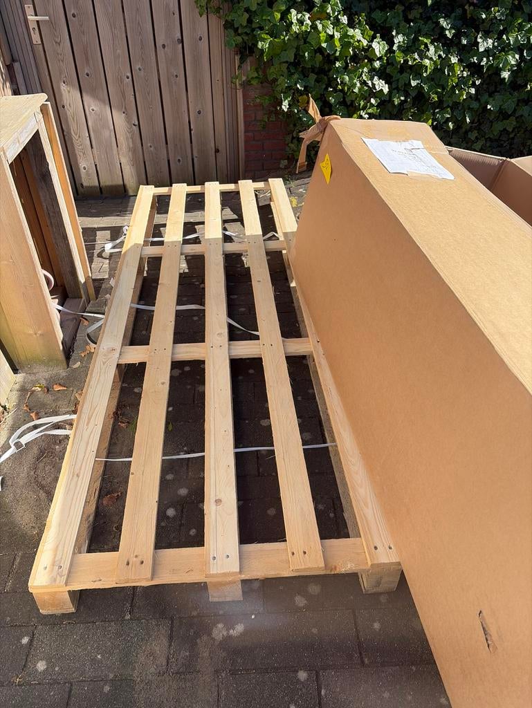 Gratis: 2 houten pallets, Doe-het-zelf en Verbouw, Hout en Planken, Ophalen, 200 tot 250 cm