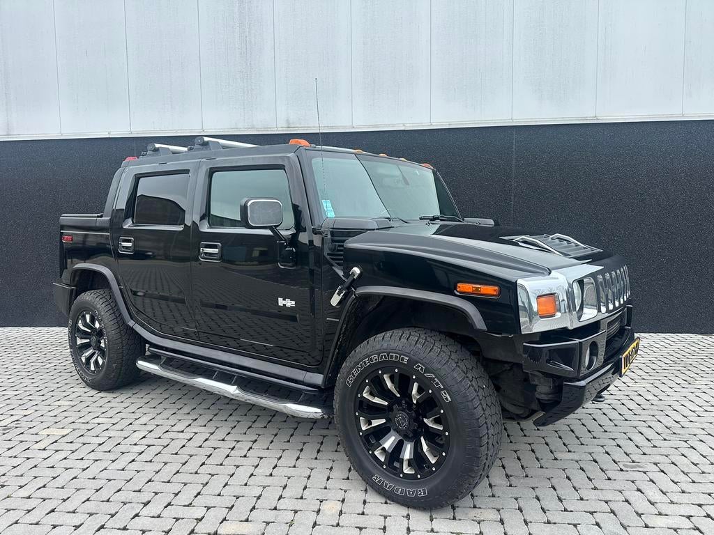 Hummer H2 Pick-up 6.0 V8 LPG 2005 Grijskent CarPlay!! UNIEK, Auto's, Hummer, Bedrijf, H2, 4x4, ABS, Achteruitrijcamera, Airbags