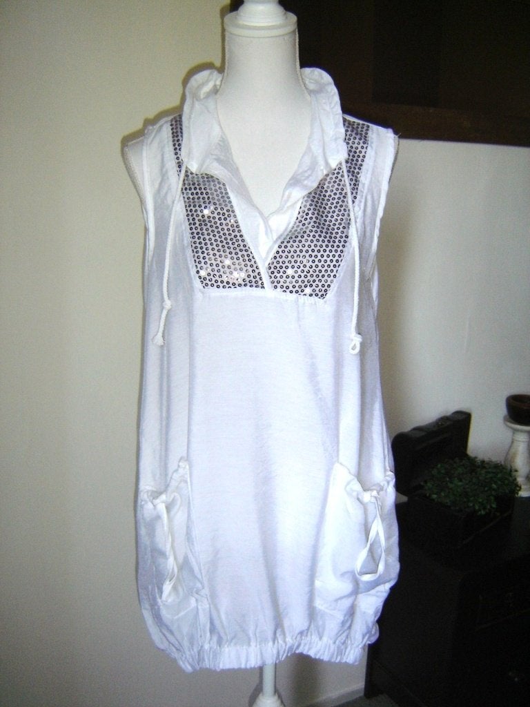 LEUK wit tuniek met pailletjes mt. M - NIEUW!, Kleding | Dames, Blouses en Tunieken, Ophalen of Verzenden, Nieuw, Maat 38/40 (M)