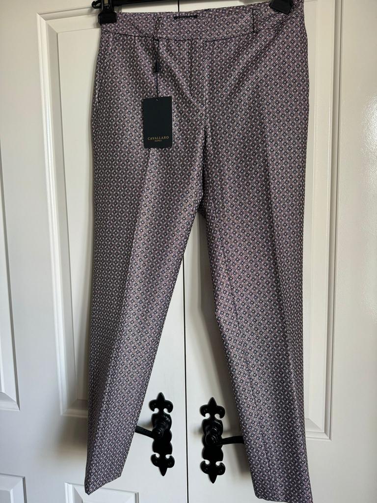 CAVALLARO - Jacquard pantalon broek - 36 | S, Blauw, Ophalen of Verzenden, Zo goed als nieuw, Maat 36 (S)