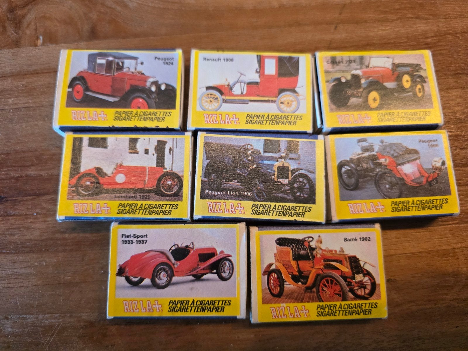 Rizla luciferdoosjes jaren '50 met auto's (Peugeot, Renault), Ophalen of Verzenden, Nieuw, Luciferdoosjes of -merken