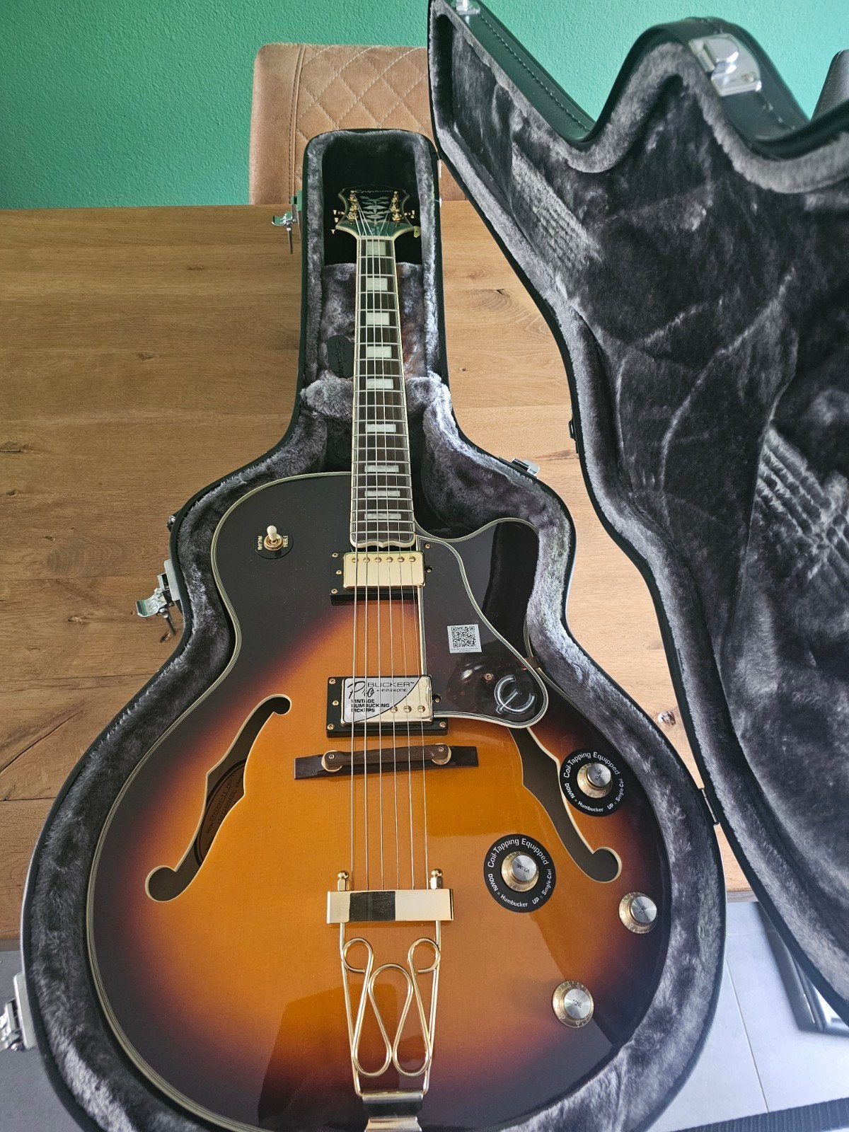 Epiphone Joe Pass Emperor II Pro zgan, Muziek en Instrumenten, Snaarinstrumenten | Gitaren | Elektrisch, Zo goed als nieuw, Hollow body