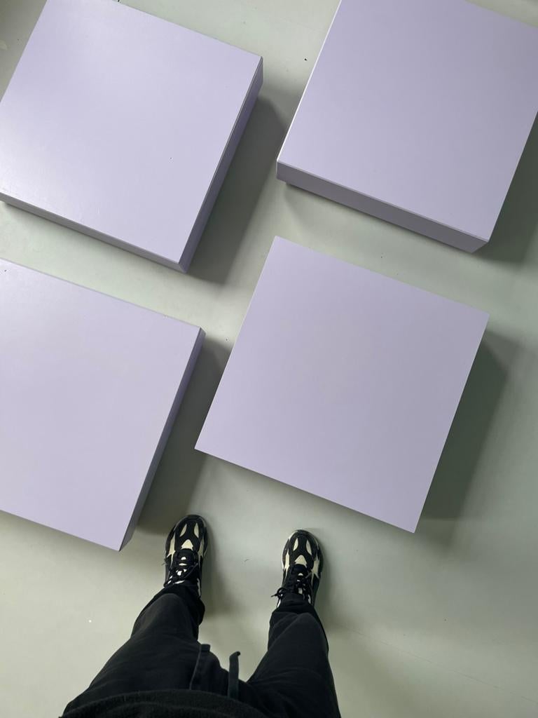 Multifunctionele etalageblokken/salontafel, Ophalen, 100 tot 150 cm, 50 tot 100 cm, Zo goed als nieuw