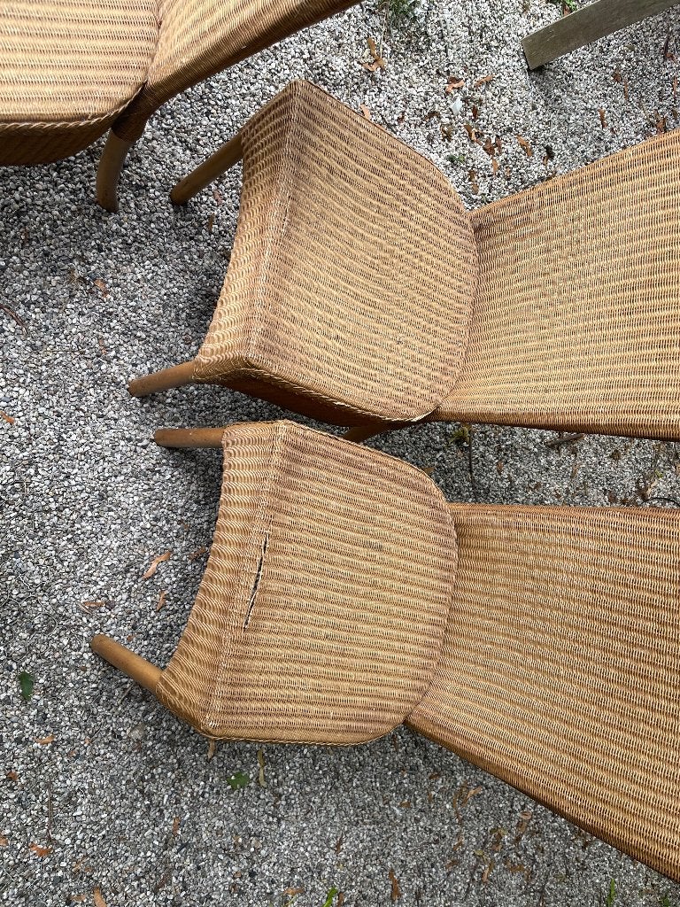 4 Lloyd loom stoelen, Ophalen, Gebruikt, Bruin, Klassiek