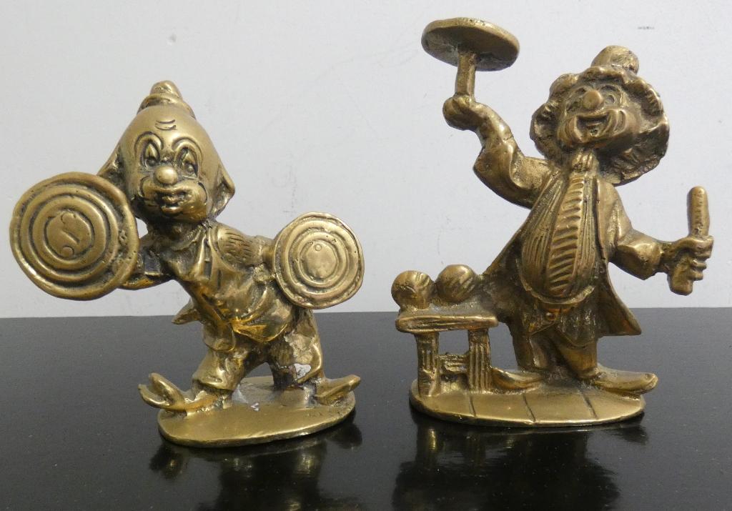 2x brons clowntje [1258], Ophalen, Zo goed als nieuw