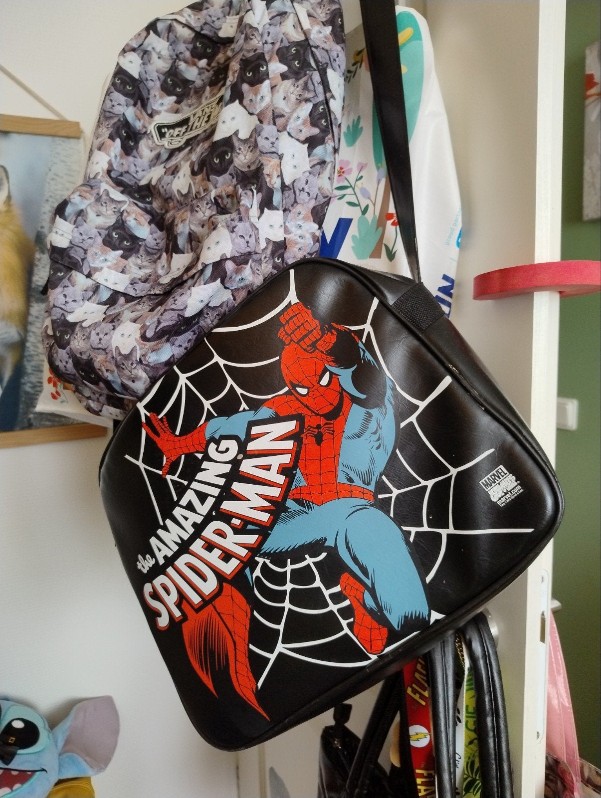 Spiderman stevige schoudertas Marvel, Ophalen of Verzenden, Gebruikt, Zwart, Overige merken