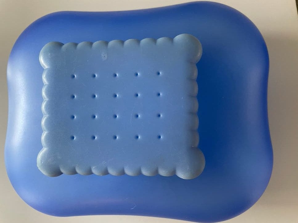 Blauwe Alessi koektrommel, Kunststof, Ophalen of Verzenden, Voorraadpot, Alessi