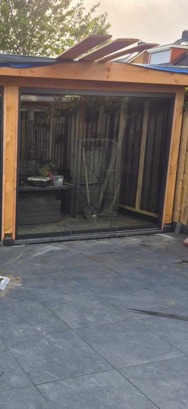 Glazen schuifwand nodig?, Gevelraam of Ruit, Gebruikt, Veiligheidsglas, 160 cm of meer