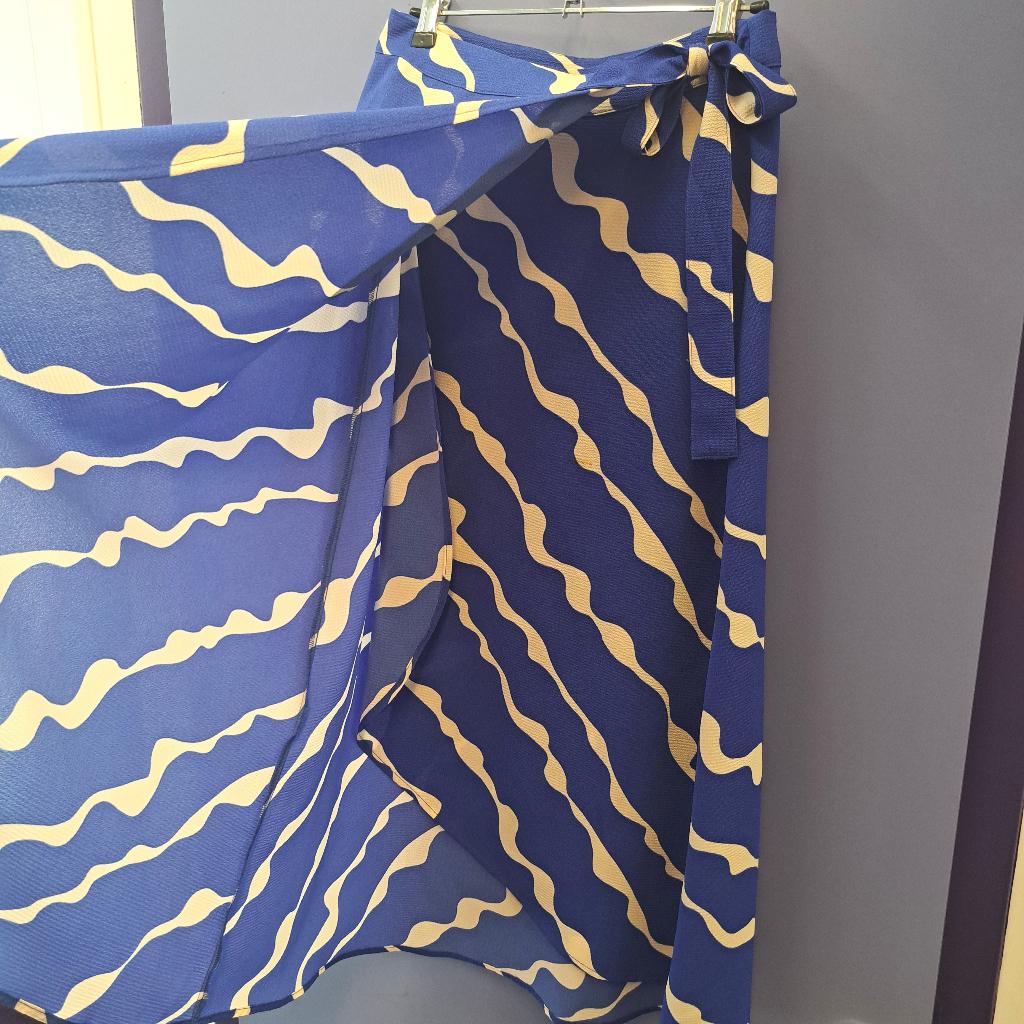 MSCH Copenhagen overslag rok kobalt blauw print XS 51272, Msch Copenhagen, Blauw, ., Zo goed als nieuw