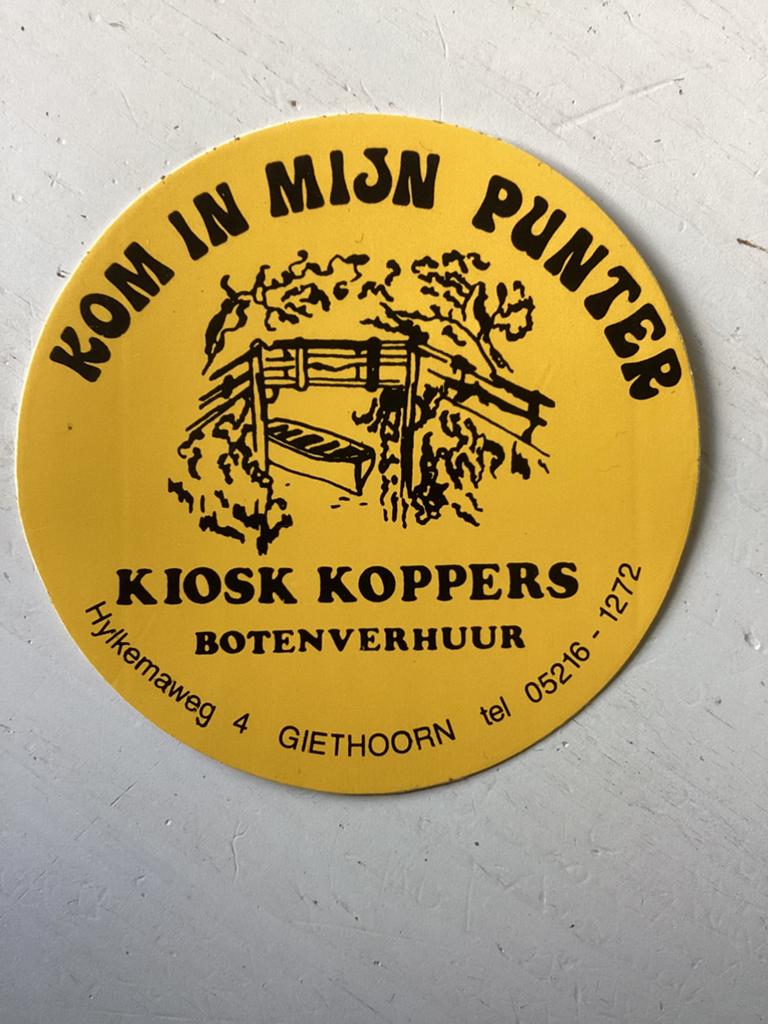 Sticker Kiosk Koppers Botenverhuur Giethoorn, Verzenden, Zo goed als nieuw