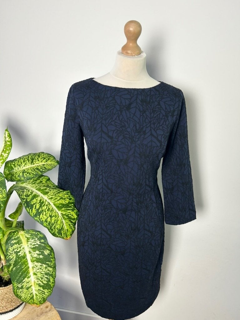 Armani Jeans maat 46 gave blauw zwarte elegante jurk 3573