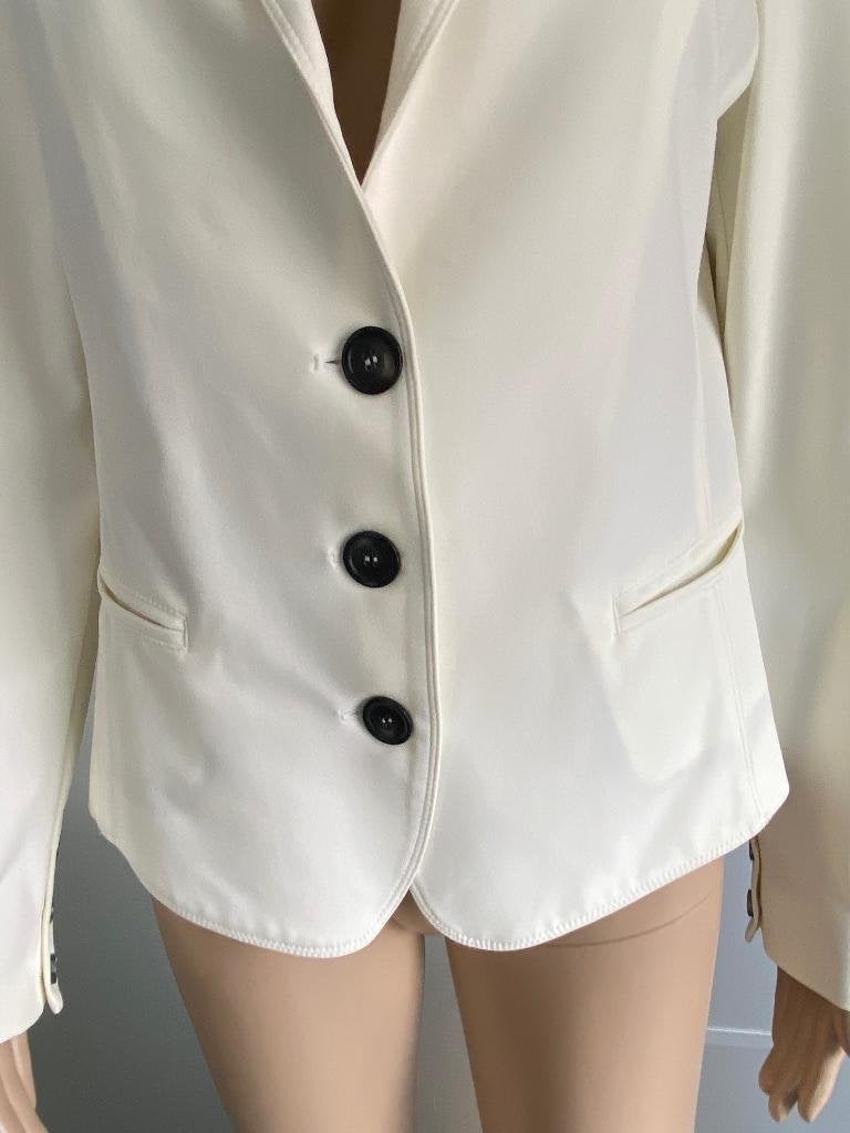 K108 Atos Lombardini maat 40=M designer-jasje blazer colbert, Kleding | Dames, Maat 38/40 (M), Atos Lombardini, Wit, Ophalen of Verzenden