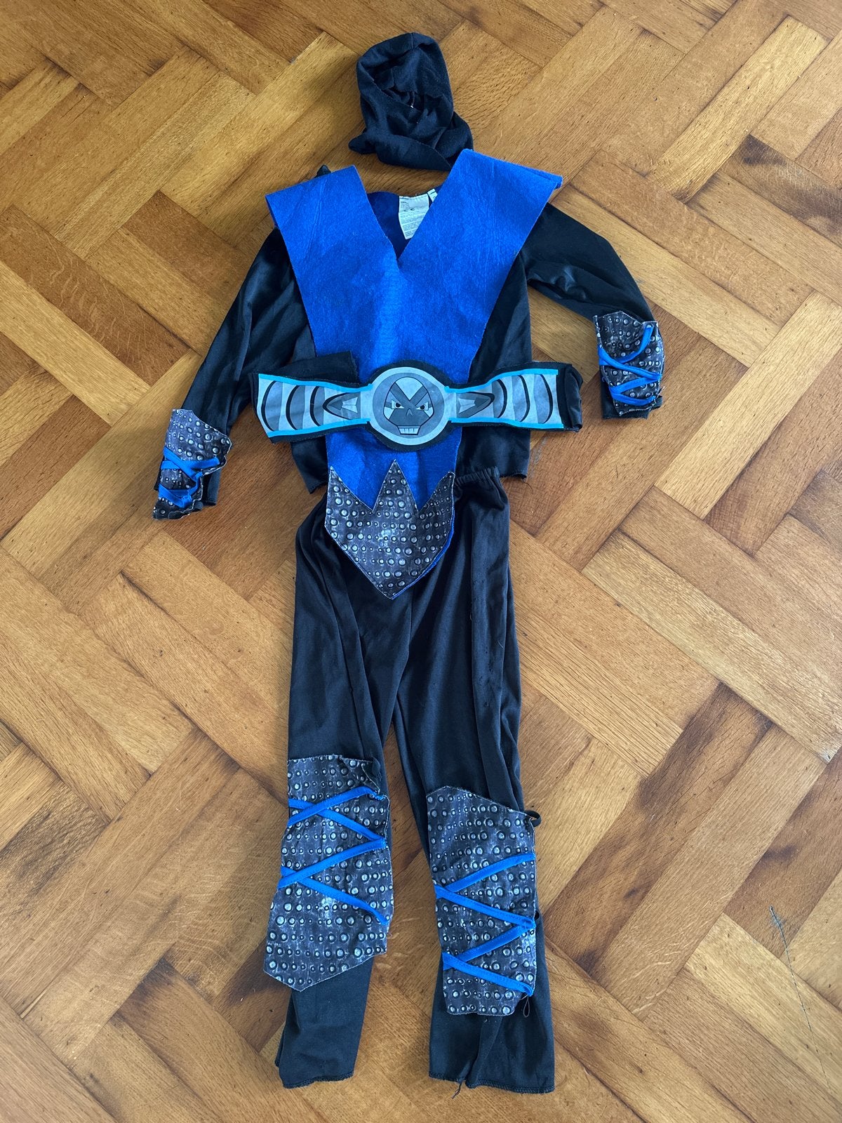 Blauw Ninja Kostuum - Maat Small (110-116), Ophalen of Verzenden, Gebruikt, 110 t/m 116, Jongen of Meisje