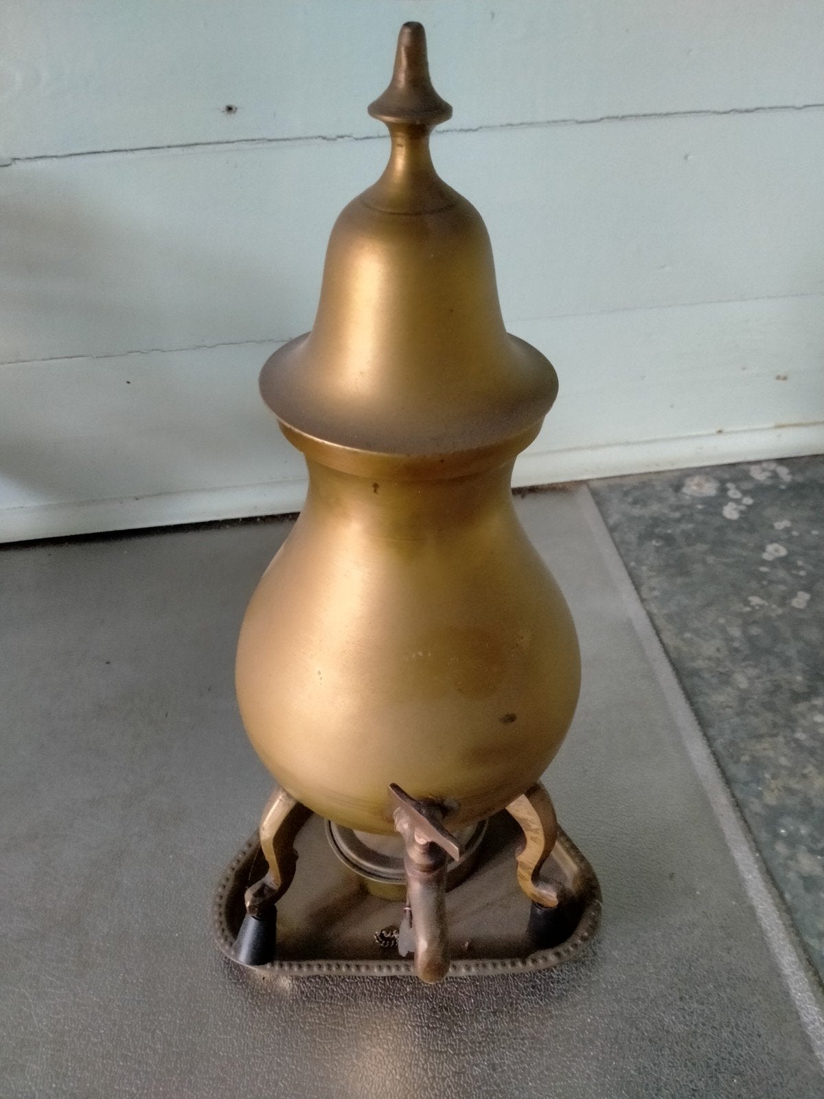 Antieke Koperen Waterkoker met Petroleumstelletje, Ophalen of Verzenden, Koper