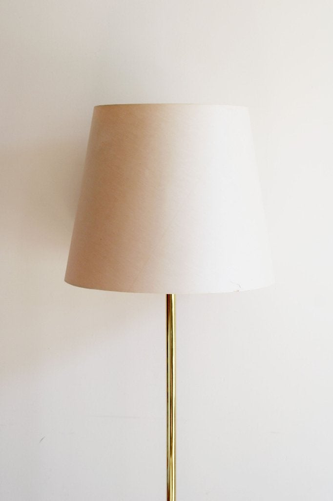 Gouden vintage vloerlamp. Messing schemerlamp, Dijkstra., Ophalen, O, Vintage, retro, hollywood regency, wabi sabi, japandi, E27 (groot)