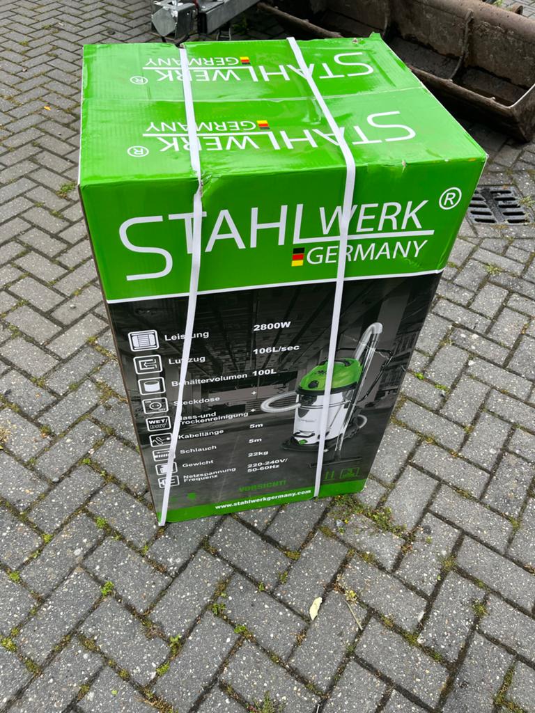 Stahlwerk Industriële Stofzuiger 2800W 100L Nat/Droog, Ophalen of Verzenden, Zo goed als nieuw