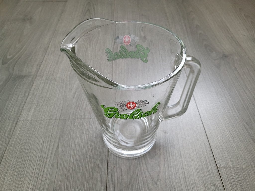 GROLSCH Pitcher glazen bierkan 1,8 liter ~ LG6100, Verzamelen, Ophalen of Verzenden, Zo goed als nieuw, Overige typen, Grolsch