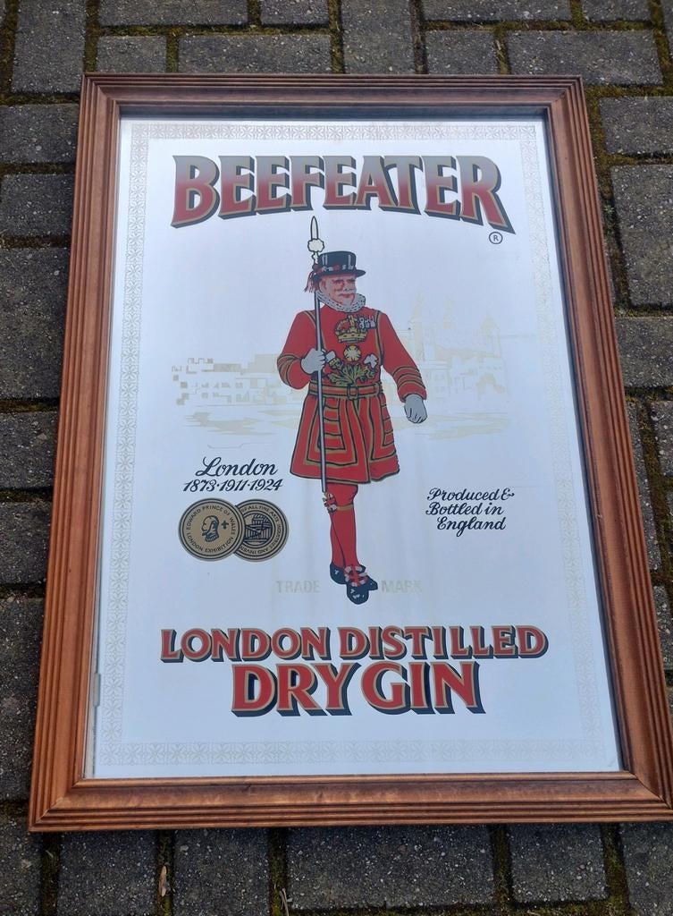 Beefeater Gin reclame spiegel xxl, Verzenden, Gebruikt, Reclamebord