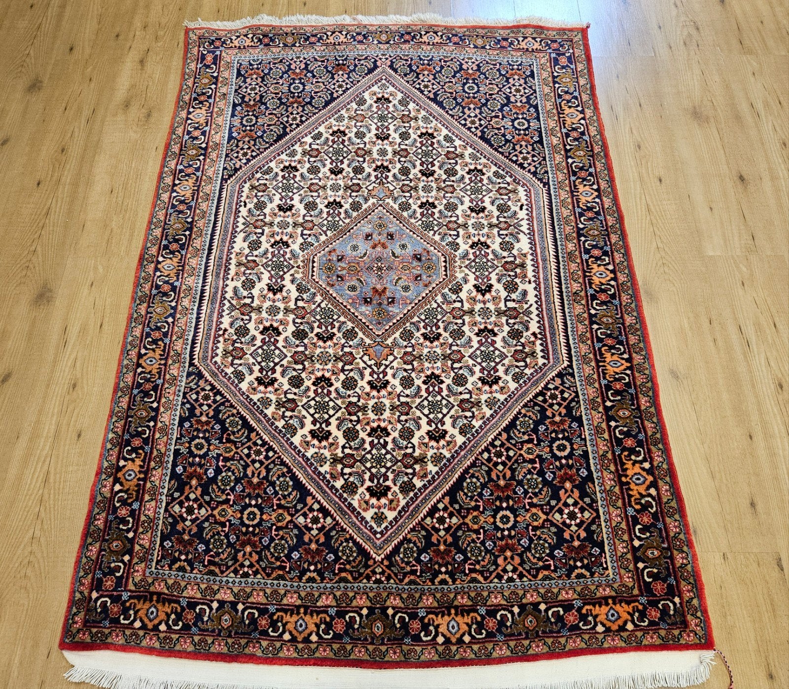 Vintage handgeknoopt perzisch tapijt bidjar 177x188