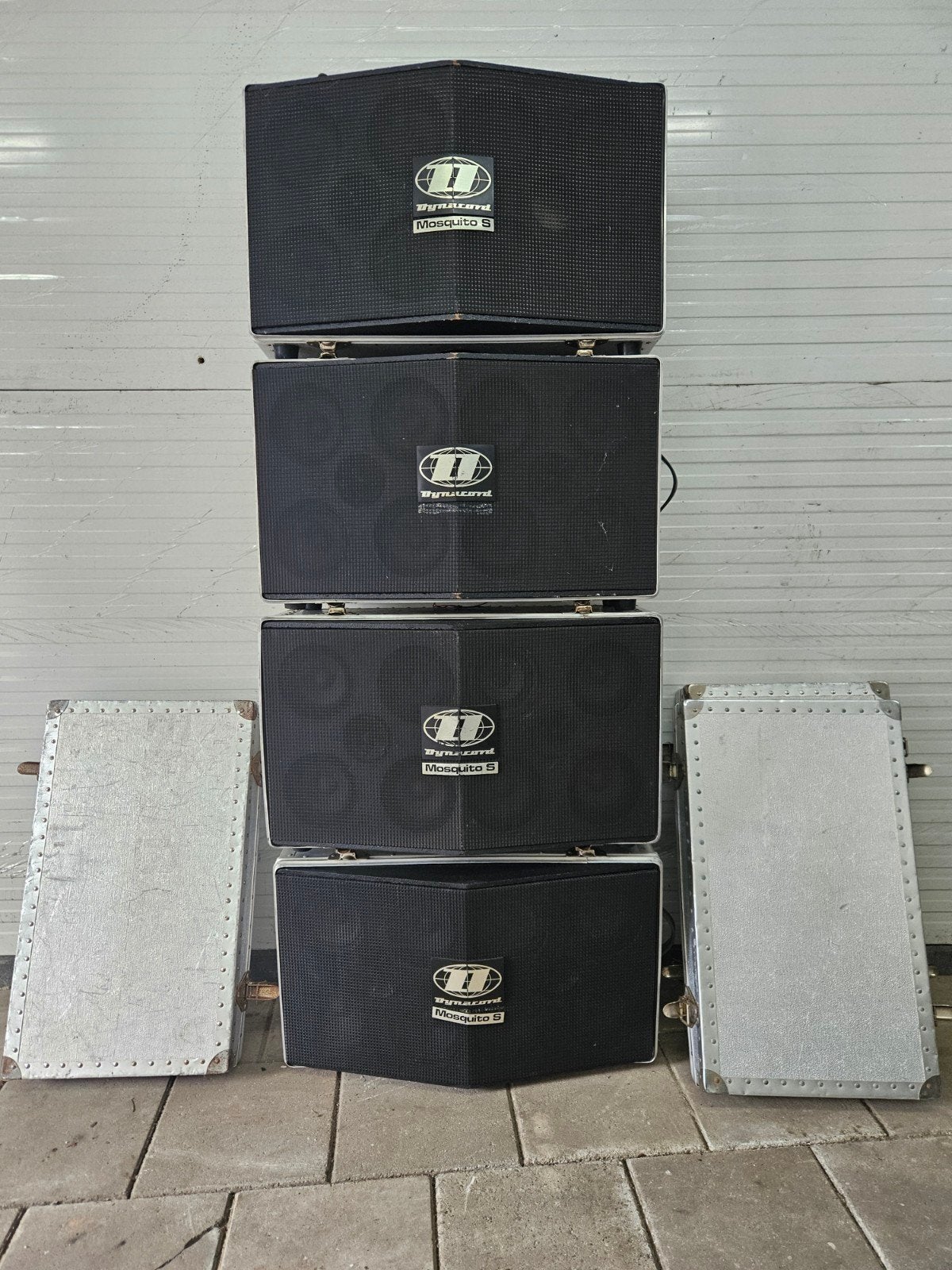 Dynacord Mosquito S Speakerset - 150W, 8 Ohm  rimowa koffer, Gebruikt, Speakerset, Ophalen, 150 watt of meer