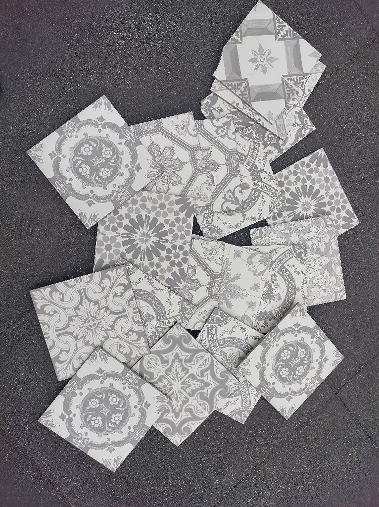wandtegels motief grijs 16 stuks, Ophalen, Nieuw, 20 tot 40 cm, Minder dan 5 m²