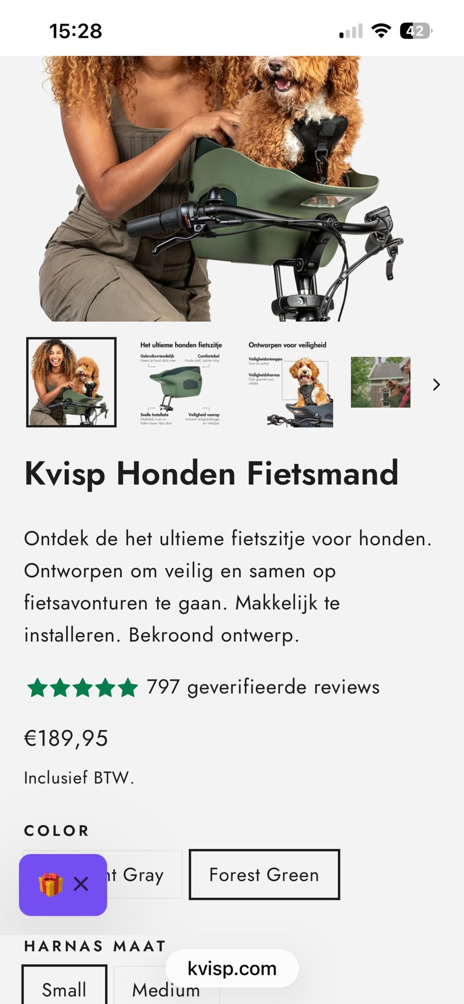 Kvsp Honden Fietsmand - Veilig en Comfortabel, Ophalen, Gebruikt, Fietsmand, Stuurbevestiging
