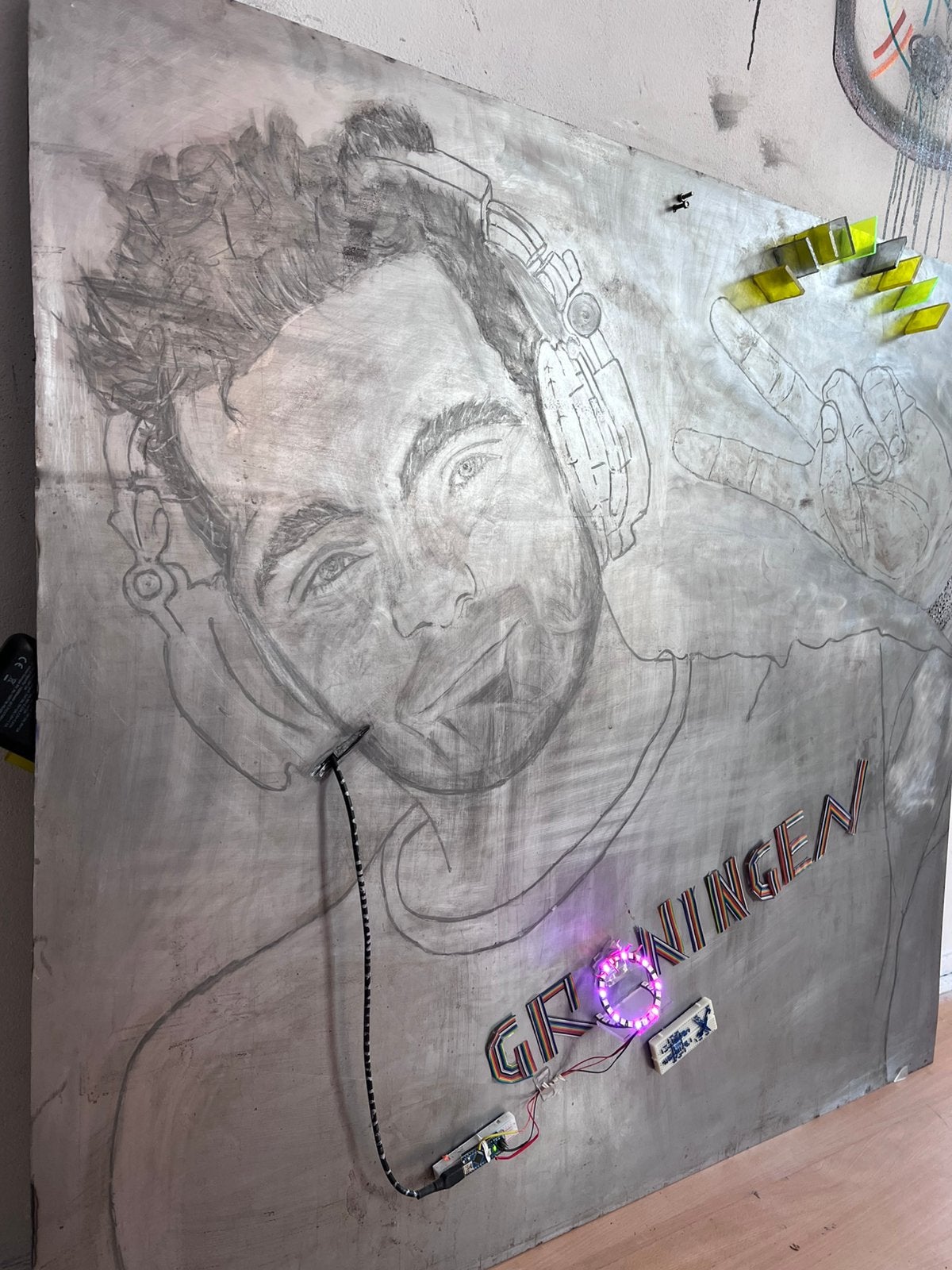 Martin Garrix Groningen ‘26, Ophalen, Schilderij, Gemengde techniek, Handgemaakt