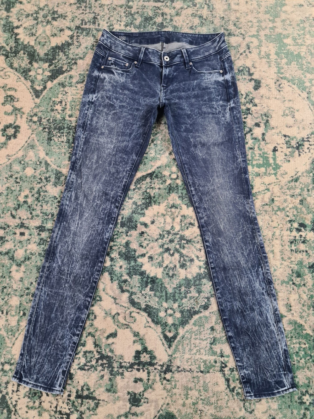 G-star raw 3301 low skinny W28 L34 Dames Tulsi2834 Blauw, Blauw, Ophalen of Verzenden, W28 - W29 (confectie 36), G-STAR RAW
