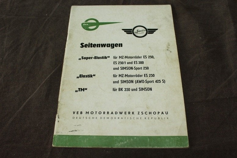 MZ Simson Seitenwagen 1965 ? ersatzteil liste DDR, Ophalen of Verzenden, Overige merken