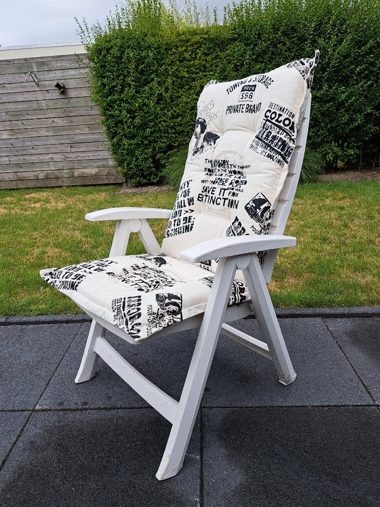 Hartman kunststof tuinstoelen met kussens (4x), Ophalen, Gebruikt, Kunststof, Verstelbaar