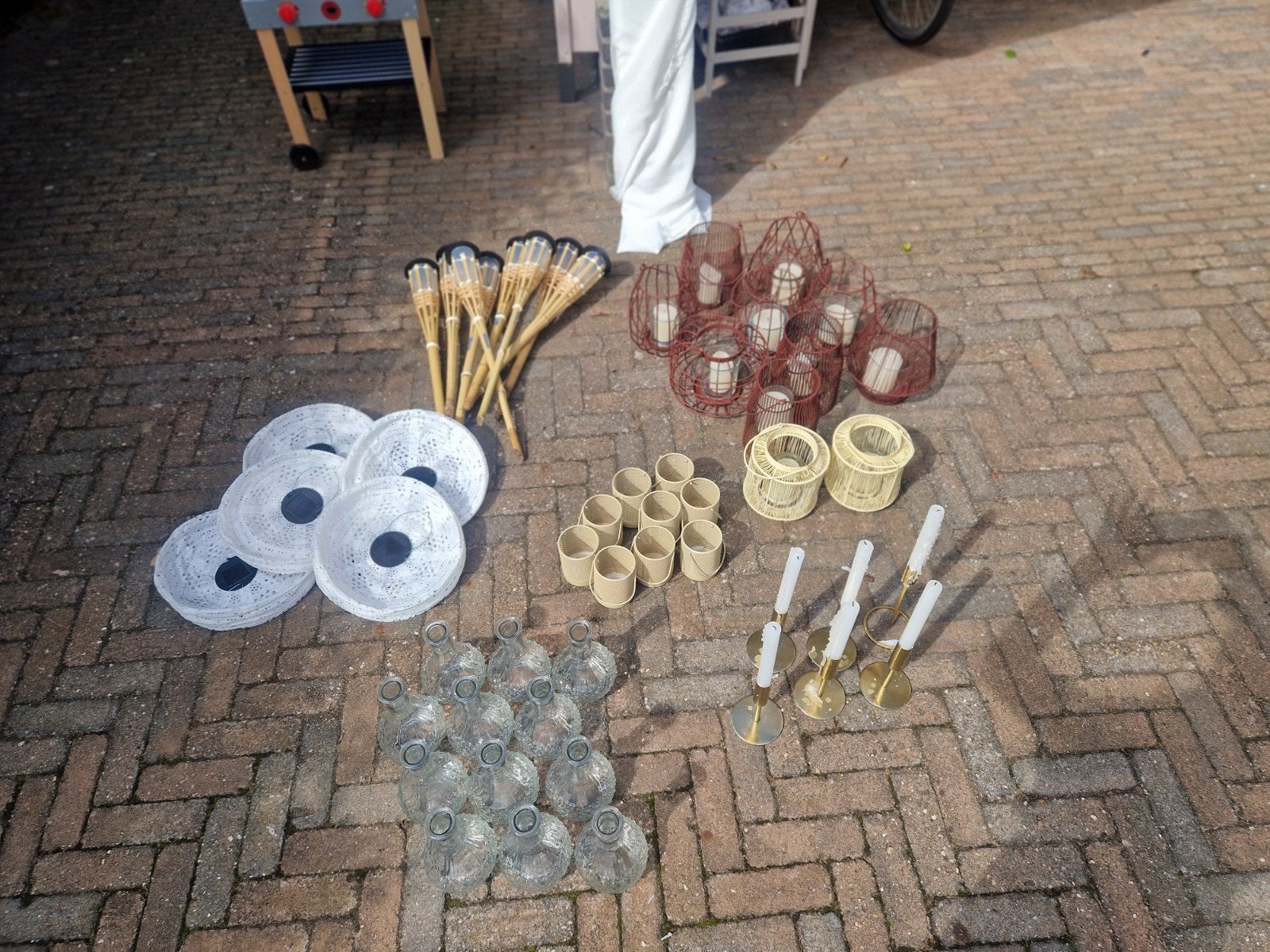 Complete huwelijksdecoratie en aankleding set, Gebruikt, Ophalen of Verzenden, Metaal, Kandelaar