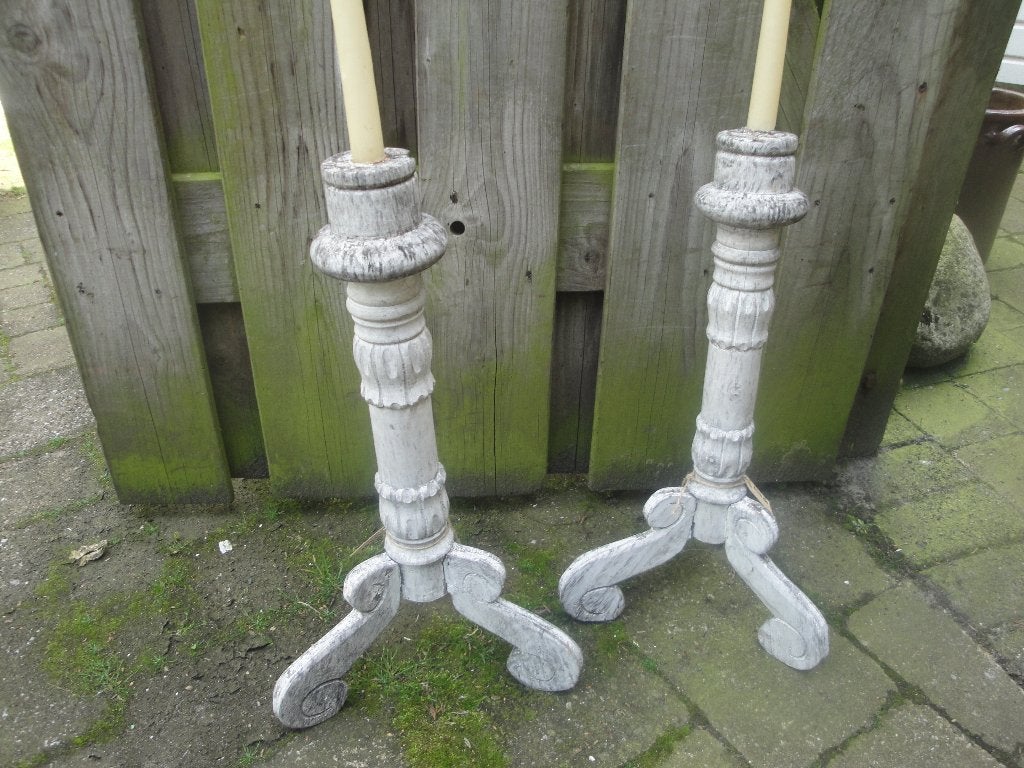 d riepoot kandelaar hout KOOPJE, Ophalen of Verzenden