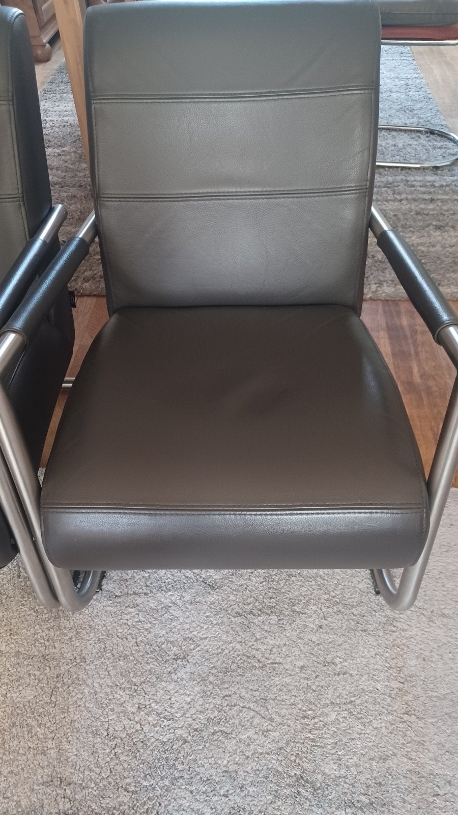 2 leren fauteuils, Ophalen, Zo goed als nieuw, Leer
