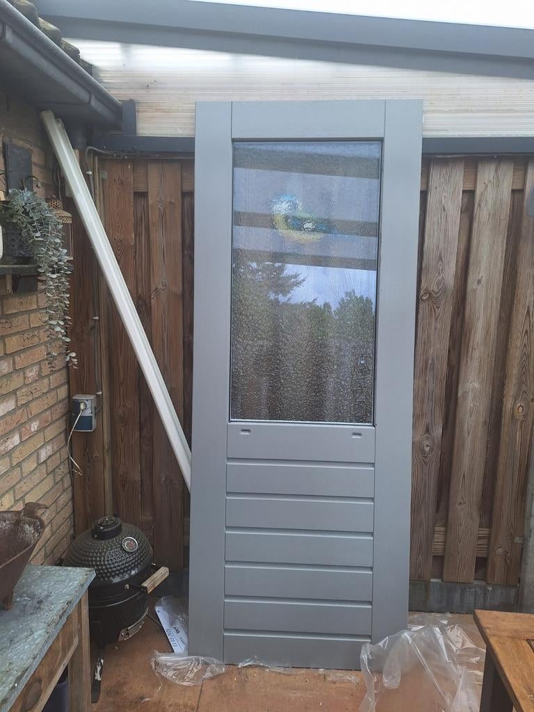 Nieuwe schuurdeur met glas (verkeerd besteld), Ophalen, 80 tot 100 cm, Nieuw, Buitendeur